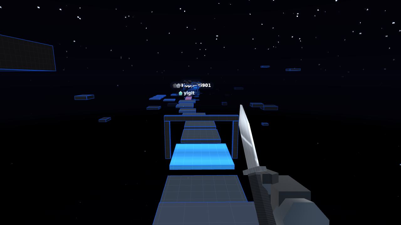 A Space Station track in Daily Bhop: grey platforms against a starry black sky